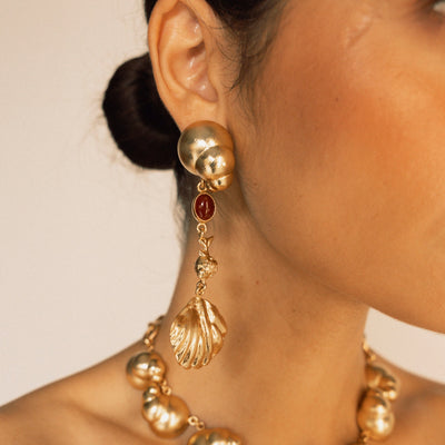 Aretes Escarlata Oro